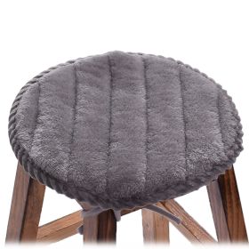 2Pcs Flannel Chair Pads 15 inches Soft Round Seat Cushions for Kitchen Bar High Chairs Stools, Grey