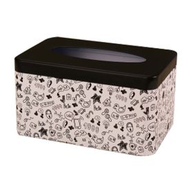 Tinplate Tissue Box Holder Facial Napkin Tissue Box Cover for Home Office Bar - Simple Graffiti