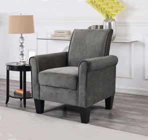 Accent Chairs, Comfy Sofa Chair, Armchair for Reading, Living Room, Bedroom, Office, Waiting Room, Linen fabric, Charcoal Grey