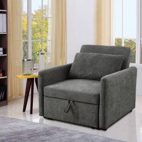 Dark Grey Lint Convertible Sofabed Chair