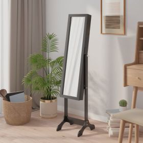 Free-Standing Mirror Black 13.4"x14.6"x57.5"