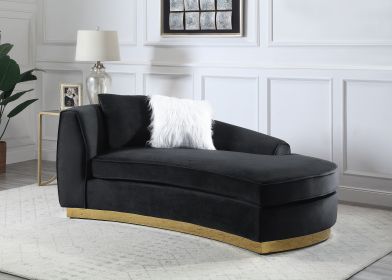 Achelle Chaise w/2 Pillows in Black Velvet LV01048