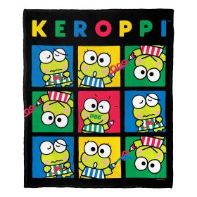 Keroppi; Scribble Squares Aggretsuko Comics Silk Touch Throw Blanket; 50" x 60"