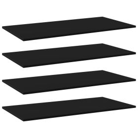 Bookshelf Boards 4 pcs Black 39.4"x19.7"x0.6" Engineered Wood