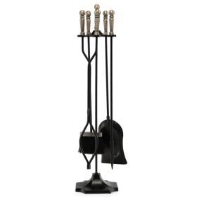 31 inch 5 Pieces Metal Fireplace Tool Set with Stand