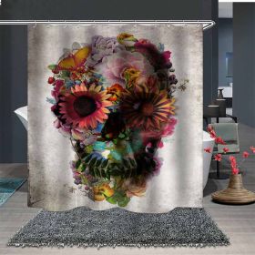 Skull Digital Print Shower Curtain (Option: 4color-165x180cm)