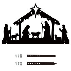 Christmas Modern Independent Station The Birth Of Jesus Iron Art Crafts Decorations (Option: A Black)