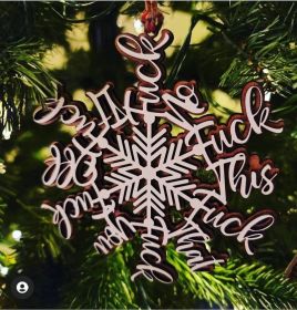 Christmas Decoration Snowflake Letter Shape Pendant (Option: Stereo Double Layer)