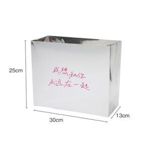 Bouquet Hug Bag Square Flower Packaging Hand Holding Box (Option: Together Bag Silver)