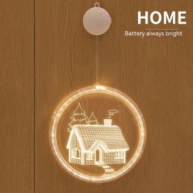 Christmas Decoration Holiday Indoor Ambience Light (Option: House Battery-24cm Disc)