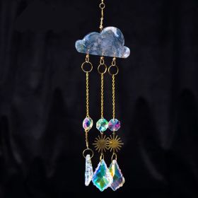 Crystal Cloud Sun Catcher Wind Chimes Christmas Pendant Pendant Chain (Option: Water grass agate)