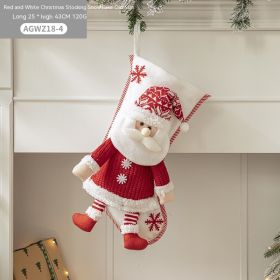 Cloth Santa Claus Cartoon Christmas Tree Hanging Decoration Party Gift Bag (Option: AGWZ18 4)