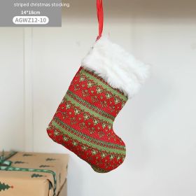 Cloth Santa Claus Cartoon Christmas Tree Hanging Decoration Party Gift Bag (Option: AGWZ12 10)