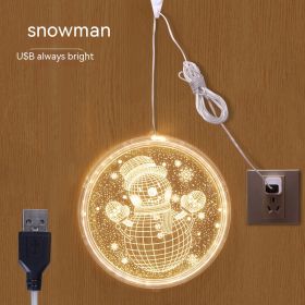 Christmas Decoration Holiday Indoor Ambience Light (Option: Snowman USB-24cm Disc)