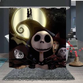 Skull Digital Print Shower Curtain (Option: 3color-165x180cm)