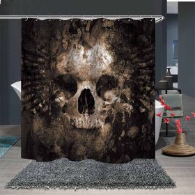 Skull Digital Print Shower Curtain (Option: 2color-180x180cm)