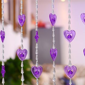 Household Plastic Crystal Acrylic Door Chain Decoration (Option: Transparent purple-90x190)