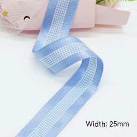 Solid Color Scottish Plaid Ribbon Hand-made DIY Clothing Ornament Bouquet Gift Packaging (Option: A304 Plaid Ribbon 16mm-A304-16mm25 Code Volume)