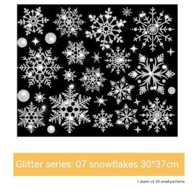 Glitter Decorative Wall Stickers Christmas Stickers (Option: Snowflake 07)