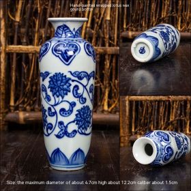 Jingdezhen Ceramic Small Vase Hydroponic Antique Shelf Ornament Hand-painted Blue And White Porcelain Bottle Souvenirs (Option: Style15)