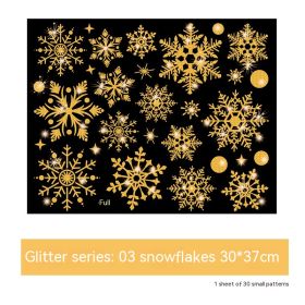 Glitter Decorative Wall Stickers Christmas Stickers (Option: Snowflake 03)