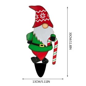 Gifting Series Gnome Metal Insert New Dwarf Santa Claus Courtyard Plugin Christmas Decor (Option: A)