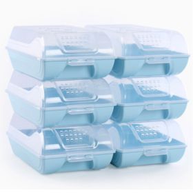 Transparent Drawer Wardrobe Shoe Storage Box (Option: Blue 6PCS-37x22.5x13cm)