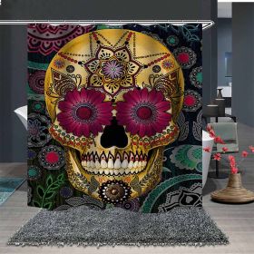 Skull Digital Print Shower Curtain (Option: 5color-180x180cm)