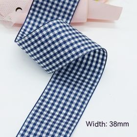 Solid Color Scottish Plaid Ribbon Hand-made DIY Clothing Ornament Bouquet Gift Packaging (Option: A065 Plaid Ribbon 38mm-A065-38mm25 Code Volume)