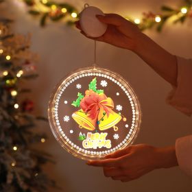 LED Lighting Chain Hanging Light Bell Snowflake Elk Ornamental Festoon Lamp (Option: Painted Jingling Bell-21cm)