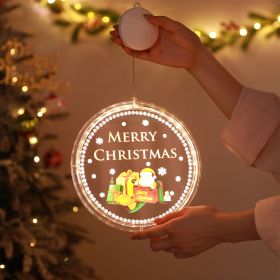 LED Lighting Chain Hanging Light Bell Snowflake Elk Ornamental Festoon Lamp (Option: Painted Christmas Gift Box-21cm)