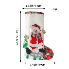 Linen Christmas Tree Gift Bag Ornaments (Option: M1 7 Snowman Style)