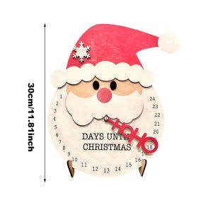 Christmas Countdown Decoration Wooden Ornament (Option: STEREO B)