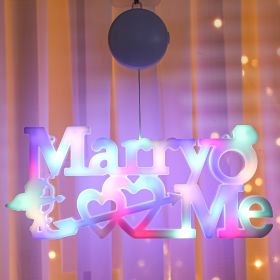 Luminous Decorative Letters Surprise Ambience Light (Option: MarryMe Color-Sucker Battery Box)