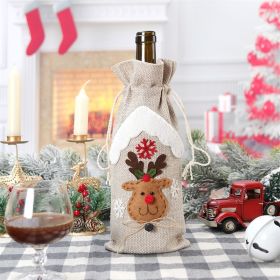 Christmas Decoration Supplies Linen Bottle Cover (Option: Christmas Deer)