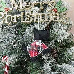 Christmas Tree Pendant Dressing Box Dog Ornaments (Color: Black)