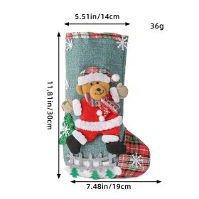 Linen Christmas Tree Gift Bag Ornaments (Option: M1 9 Bear Style)