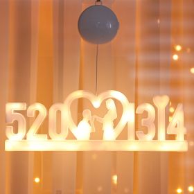 Luminous Decorative Letters Surprise Ambience Light (Option: 5201314 Warm White-Sucker Battery Box)