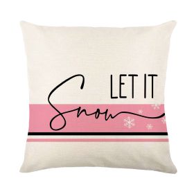 Christmas Pillow Cover Linen Letter Printing (Option: JYM378 2-45x45cm Without Core)