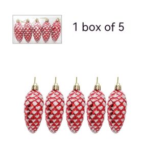 Christmas Decoration Props 7-piece Stainless Steel Knife Set (Color: Red)