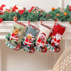 Linen Christmas Tree Gift Bag Ornaments (Option: 4pcs)