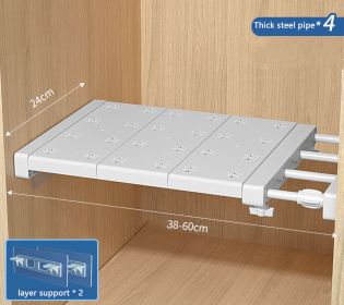 Wardrobe Cabinet Compartment Telescopic Storage Shelf (Option: 24cm-38to60cm)