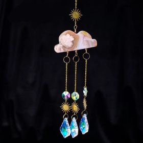 Crystal Cloud Sun Catcher Wind Chimes Christmas Pendant Pendant Chain (Option: Sakura agate)