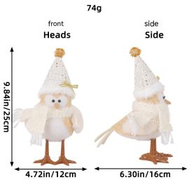 Jingchen Christmas Luminous Bird Christmas Gift Table Decorative Ornaments (Option: N3 13 White Pointed Hat)