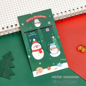 Magnetic Bookmark Student Christmas Stationery (Option: Winter Snowman)