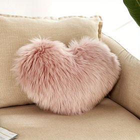 1pc Love Heart Plush Pillow - Soft and Cozy Indoor Sofa Chair Bed Cushion for Home Decoration - Removable and Machine Washable (Color: pink)