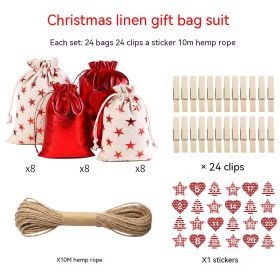 Gilding Linen Christmas Cloth Bag Kit (Option: Love Digital Sticker)