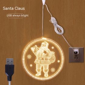 Christmas Decoration Holiday Indoor Ambience Light (Option: Santa Claus USB-24cm Disc)