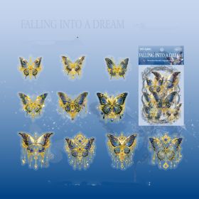 Mocard PET Sticker Package Boundless Butterfly Spectrum Series Three-dimensional Ice Crystal Laser Gold INS Style Butterfly Notebook Gu Nano SIM (Option: Falling Dream)