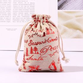 Cotton And Linen Bronzing Gift Bag Christmas Drawstring Bag (Option: Red Peace Bird 13x18CM)